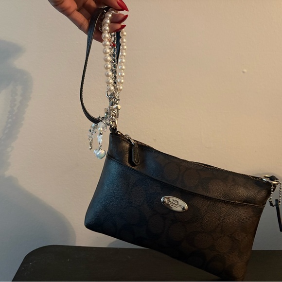 Coach Black Signature Crossbody Wristlet - Picture 3 of 6